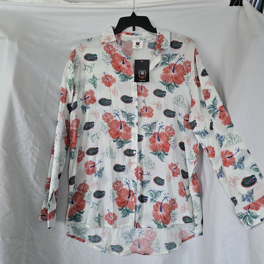 Wes & Willy Florida Gators UF College Crepe Full-Button Swimsuit Cover-Up NWT - Picture 3 of 9